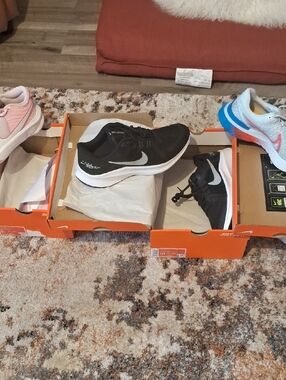 Nike Black and White Running Sneakers with Silver Swoosh 3 Pairs(All Different)